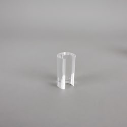 V TUBE INSERT, Clear Acrylic Cylinder with an Offset Hole, Quantity: Each