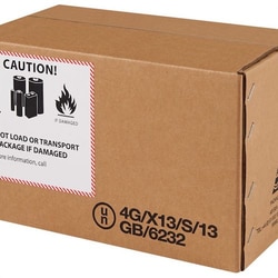 AirSea USA UN Fiberboard Box for lithium batteries. 4G/X13/S, Int Dims: 250mm x 145mm x 145mm
