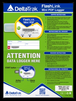 Deltatrak Inc FlashLink Mini PDF IT Logger, 2/8ºC, 40 units per case, Quantity: