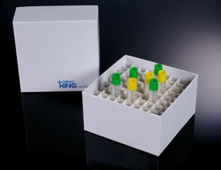 TWD Scientific LLC&nbsp;Cardboard, Freezer Box, Twdbiox, 3In, 81 Well White Plasti-Coat&trade;, 100/Case.