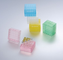 TWD Scientific LLC&nbsp;Freezer Box, Twdbiox, 2In, 25 Well, Polypropylene, Assorted Colors, Removable Lid, Numeric Grid On Lid And Box, 20/Case.