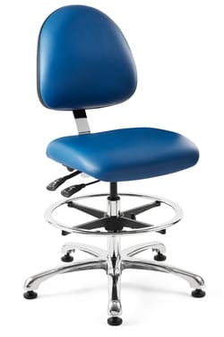 Bevco Precision Manufacturing Co Integra Tall Height Blue Vinyl Chair;