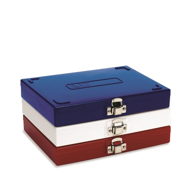 LabScientific 100place premium microscope slide box. (Blue) Durable