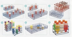 LabScientific HDPE COATED WIRE RACK FITS BOTTLES 55-58MM. Ideal for Urine