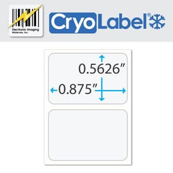 Electronic Imaging Materials Inc&nbsp;667 Vial CryoLabel 0.88 inch x 0.56 inch,White, 1 inch core, 1000/roll
