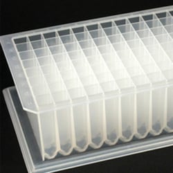Thomson Instrument Company 96-Well Plate, 2mL, Square Well, Round Bottom, Rim, Skirted, Raised Letters | CS50