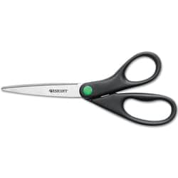 Essendant KleenEarth Recycled Stainless Steel Scissors, 8"" Straight, Black,