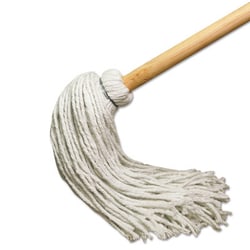Essendant Deck Mop w/51 in. Wooden Handle, 12 oz. Rayon Fiber Head, 6/Pack,