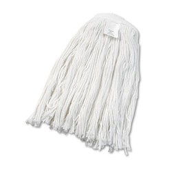 Essendant Cut-End Wet Mop Head, Rayon, No. 24, White, 12/Carton