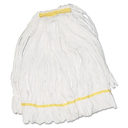 Essendant&nbsp;Mop Head, Looped, Enviro Clean With Tailband, Medium, White, 12/Carton