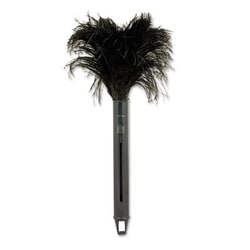 Essendant Retractable Feather Duster, Black Plastic Handle Extends 9""