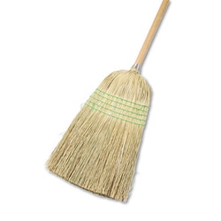Essendant Parlor Broom, Yucca/Corn Fiber Bristles, 56"", Wood Handle, Natural,