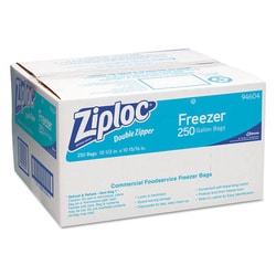 Essendant Double Zipper Freezer Bags, 1 gal, 2.7 mil, 10.56