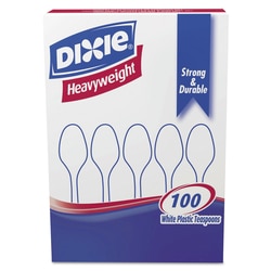 Essendant Plastic Cutlery, Heavyweight Teaspoons, White, 100/Box
