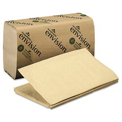 Essendant&nbsp;Pacific Blue Basic S-Fold Paper Towels, 10 1/4x9 1/4, Brown, 250/Pack, 16 PK/CT