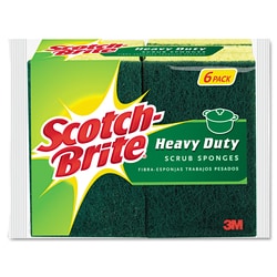 Essendant Heavy-Duty Scrub Sponge, 4 1/2"" x 2 7/10"" x 3/5"", Green/Yellow,