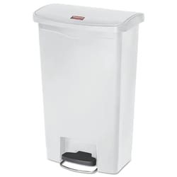 Essendant Slim Jim Resin Step-On Container, Front Step Style, 13 gal, White