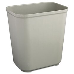 Essendant Fire-Resistant Wastebasket, Rectangular, Fiberglass, 7gal, Gray,