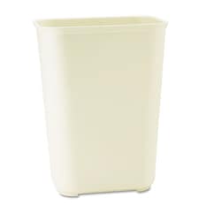 Essendant Fire-Resistant Wastebasket, Rectangular, Fiberglass, 10gal, Beige