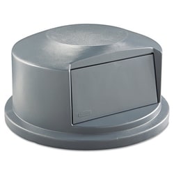 Essendant&nbsp;Round Brute Dome Top Receptacle, Push Door, 24 13/16 x 12 5/8, Gray