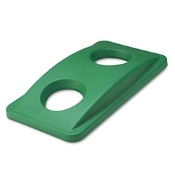 Essendant Slim Jim Bottle & Can Recycling Top, 20 3/8 x 11 3/8 x 2 3/4, Green