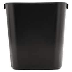 Essendant Deskside Plastic Wastebasket, Rectangular, 3 1/2 gal, Black,