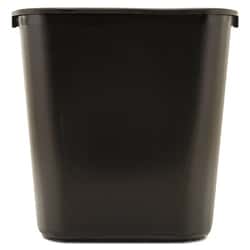 Essendant&nbsp;Deskside Plastic Wastebasket, Rectangular, 7 gal, Black