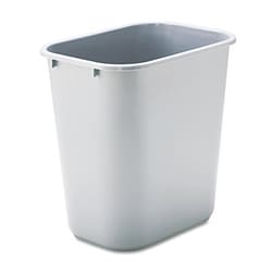 Essendant Deskside Plastic Wastebasket, Rectangular, 7 gal, Gray, Quantity: