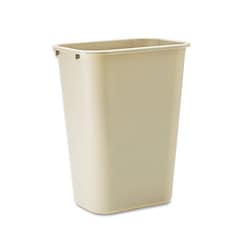 Essendant&nbsp;Deskside Plastic Wastebasket, Rectangular, 10 1/4 gal, Beige