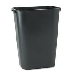 Essendant Deskside Plastic Wastebasket, Rectangular, 10 1/4 gal, Black,