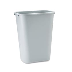 Essendant&nbsp;Deskside Plastic Wastebasket, Rectangular, 10 1/4 gal, Gray