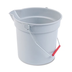 Essendant 10 Quart Plastic Utility Pail, 10 1/2 Diameter x 10 1/4h, Gray Plastic