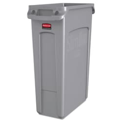 Essendant&nbsp;Slim Jim Receptacle w/Venting Channels, Rectangular, Plastic, 23gal, Gray