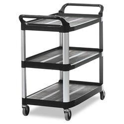 Essendant Open Sided Utility Cart, Three-Shelf, 40-5/8w x 20d x 37-13/16h,