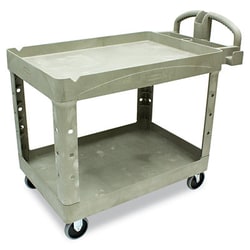 Essendant&nbsp;Heavy-Duty Utility Cart, Two-Shelf, 25 9/10w x 45 1/5d x 32 1/5h, Beige