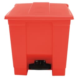 Essendant Indoor Utility Step-On Waste Container, Square, Plastic, 8gal,