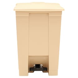 Essendant&nbsp;Indoor Utility Step-On Waste Container, Square, Plastic, 12gal, Beige