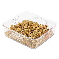 Essendant&nbsp;SpaceSaver Square Containers, 2qt, 8 4/5w x 8 3/4d x 2 7/10h, Clear