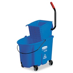 Essendant WaveBrake 2.0 Bucket/Wringer Combos, Side-Press, 35 qt, Plastic, Blue