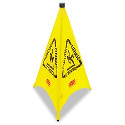 Essendant Three-Sided Caution, Wet Floor Safety Cone, 21w x 21d x 30h, Yellow