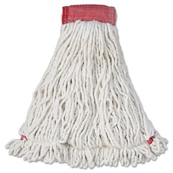 Essendant Web Foot Wet Mop Head, Shrinkless, Cotton/Synthetic, White, Large, 6/Carton