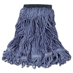 Essendant Swinger Loop Wet Mop Head, Medium, Cotton/Synthetic, Blue, 6/Carton