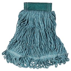 Essendant Super Stitch Blend Mop Head, Medium, Cotton/Synthetic, Green, 6/Carton