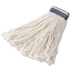 Essendant Looped-End Mop Head, Rayon, 24oz, White, 12/Carton