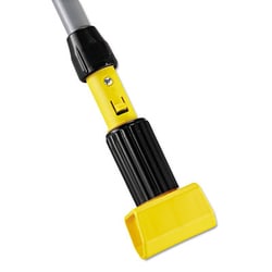 Essendant Gripper Vinyl-Covered Aluminum Mop Handle, 1 1/8 dia x 60, Gray/Yellow