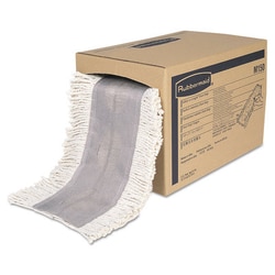 Essendant Cut To Length Dust Mops, Cotton, White, Cut-End, 5 x 40 Ft, 1 Box