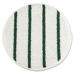 Essendant Low Profile Scrub-Strip Carpet Bonnet, 19"" Diameter, White/Green,