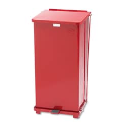 Essendant Defenders Biohazard Step Can, Square, Steel, 24gal, Red