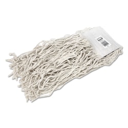 Essendant&nbsp;Economy Cotton Mop Heads, Cut-End, White, 24 oz, 5-In White Headband, 12/Carton