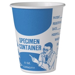Essendant&nbsp;Paper Specimen Cups, 8 oz, Blue/White, 20/Carton